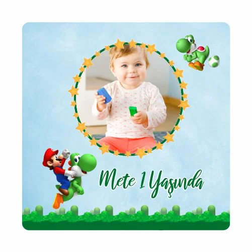 Super Mario Temalı Doğum Günü Magneti